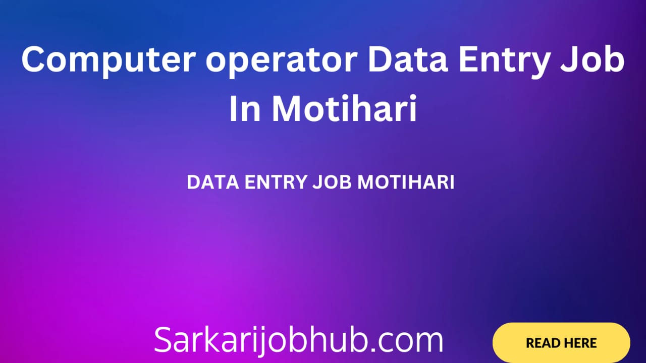 Computer Operator Data Entry In Motihari